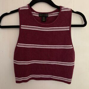 House of Harlow "Luxe Essentials" cropped knit striped tank top size L